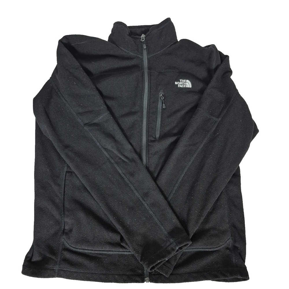 The North Face Fleece Jacket Mens L Black TNF Performance Long Sleeve Full Zip